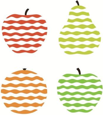 fruit with waves design vector