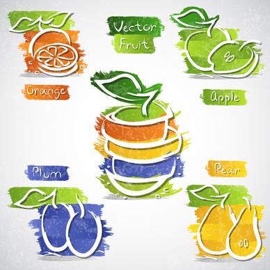 fruits abstract design vector