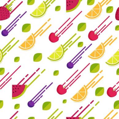 fruits background colorful motion design repeating slices icons