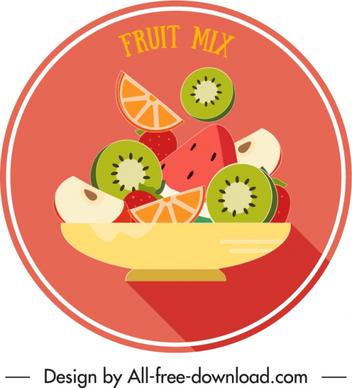 fruits label template colorful classic flat design