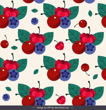 fruits pattern cheery berry sketch colorful repeating design