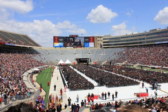 full view of gradduation in madison wisconsin
