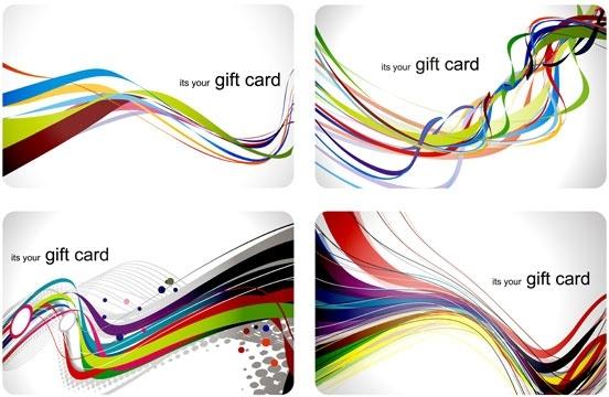 fun gift card dynamic lines of the background vector