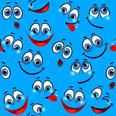 funny cartoon face pattern vector graphic