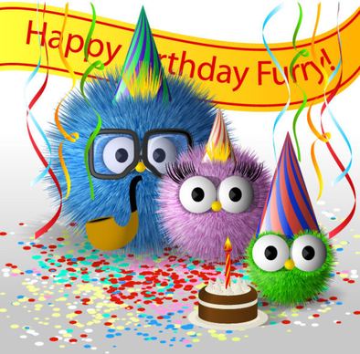funny cartoon happy birthday cards vector