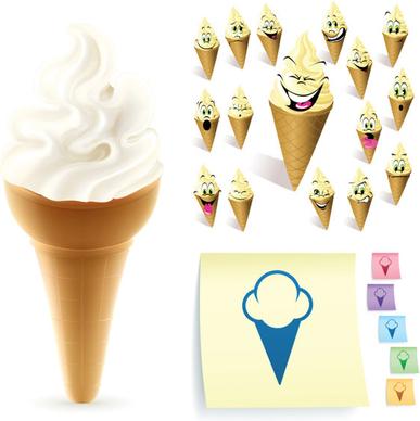 funny cartoon ice cream vector
