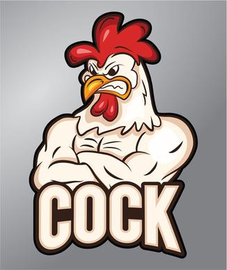 funny cock logo design vector