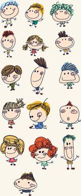 funny doodle kids vector graphics