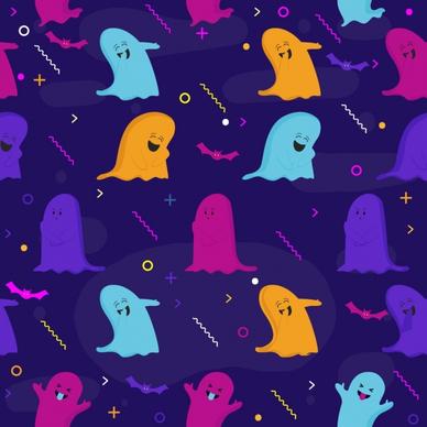 funny ghost background repeating icons pattern