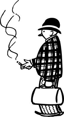 Funny Little Cigar Smoker clip art