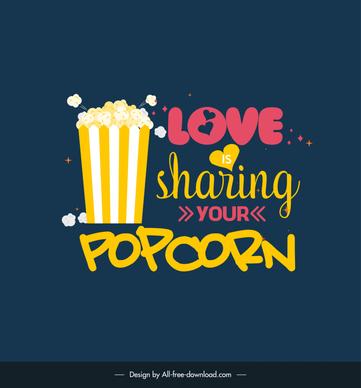 funny love quotes banner template flat classical texts popcorn hearts decor 