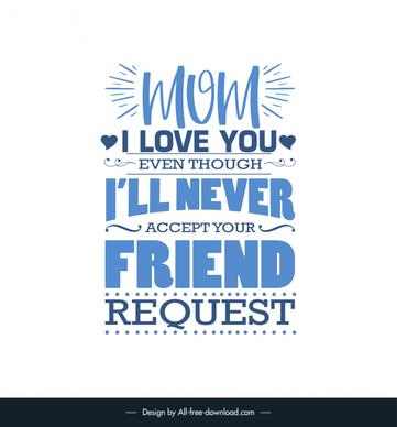 funny mothers day quotes banner template symmetric flat texts rays hearts decor