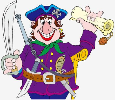 funny pirate cartoon vector graphic