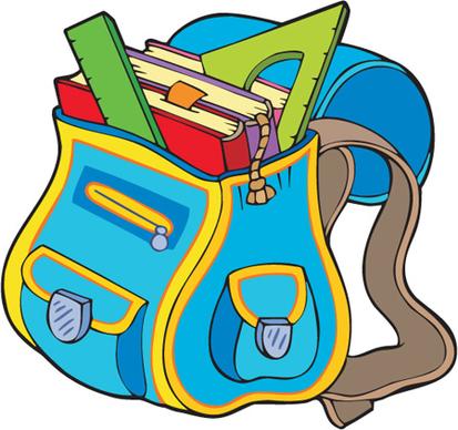 funny school bag design elements vector