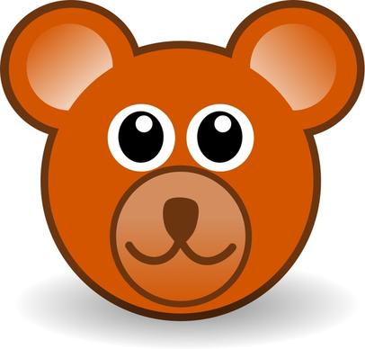funny teddy bear face brown