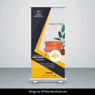 furniture banner template elegant  roll up checkered