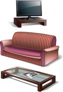 furniture coffee tv tv vector