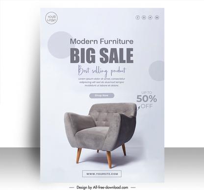furniture discount sale poster template elegant modern 