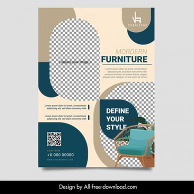 furniture flyer template elegant checkered geometry 