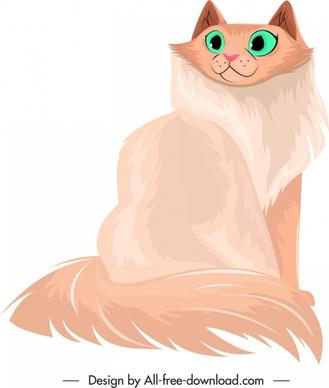furry cat icon cute cartoon character sketch