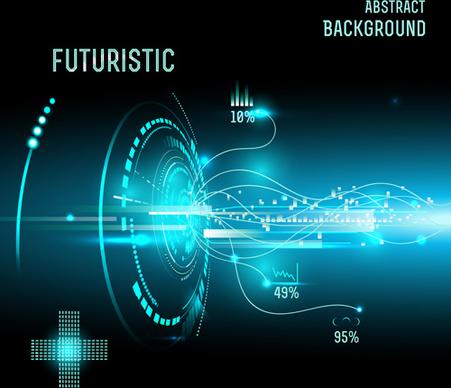 futuristic tech with abstract background vector