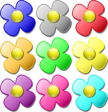 Game Marbles Flowers clip art