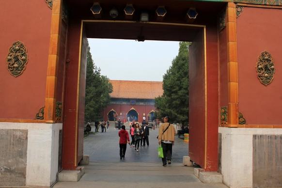 gateway at lama temple in beijing china