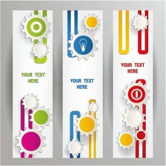 gear abstract banners design vector
