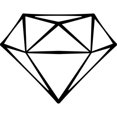 gem diamond sign icon geometric 3d sketch