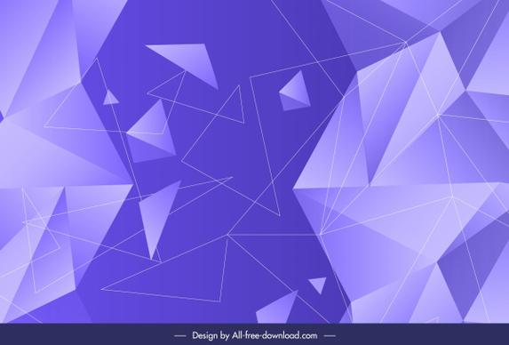 geometric background dynamic 3d triangles sketch violet decor