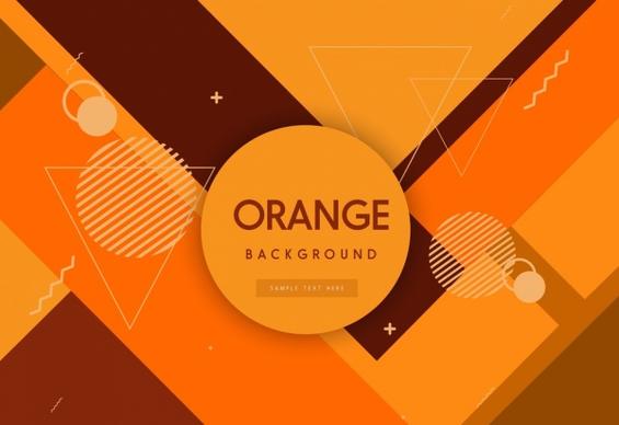 geometric background orange decor circles triangles ornament