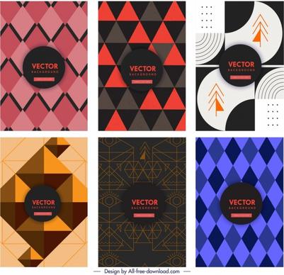 geometric background templates colored dark abstract design