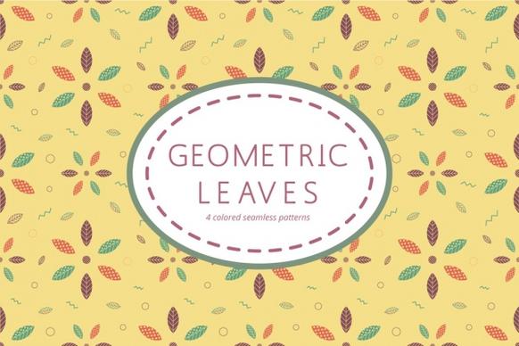 geometric leaves pattern vector