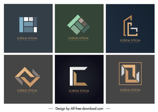 geometric logo templates modern colored flat design