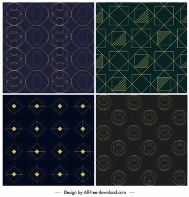 geometric pattern templates dark decor symmetric design