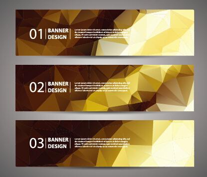 geometric polygon with numbered banner vector