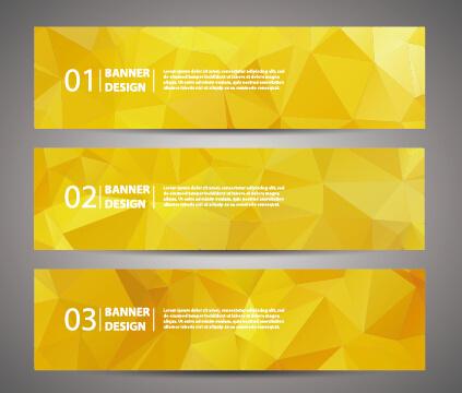 geometric polygon with numbered banner vector