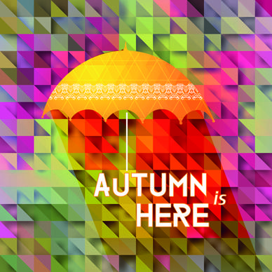 geometric polygonal with autumn background vector