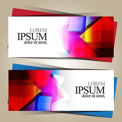 geometric shapes colored business cards vector