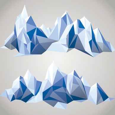 geometric shapes iceberg vector