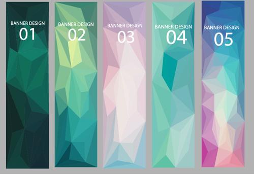 geometric shapes numbered banners vector
