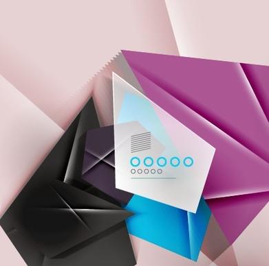 geometric shapes origami background vector