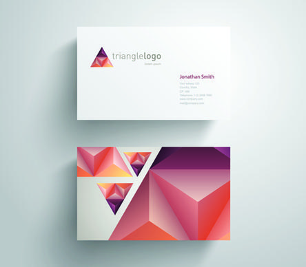 geometric triangle business cards copy space vector