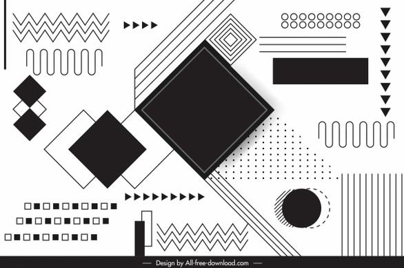 geometry background black white flat design