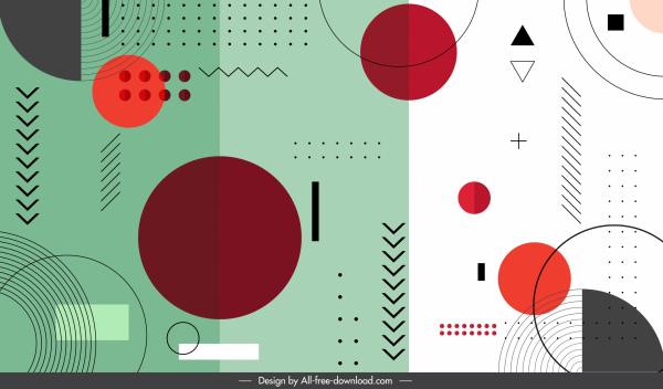 geometry background colorful flat shapes outline