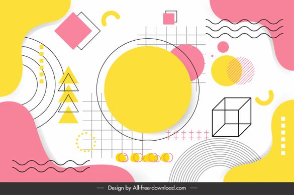 geometry background template colored flat 3d sketch