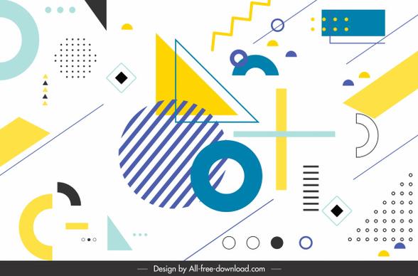 geometry background template colorful flat shapes