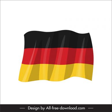 germany flag icon flat dynamic waving sketch