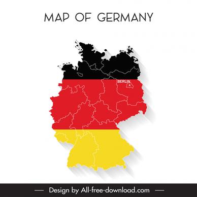  germany map design element flat flag elements outline 
