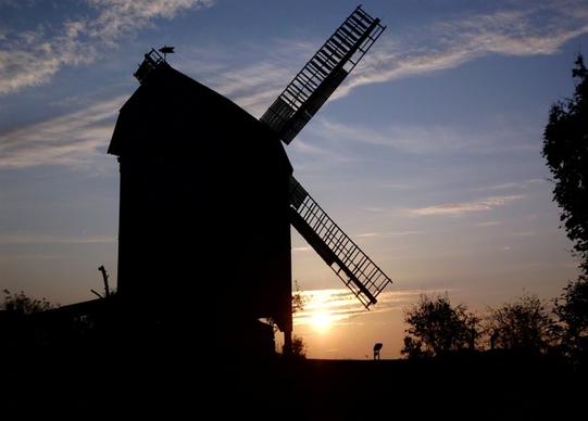 germany sunset windmill